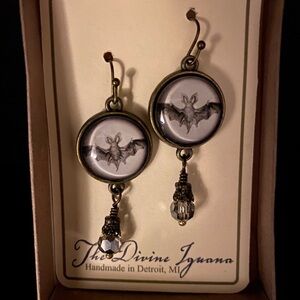 Divine Iguana Bat Earrings.